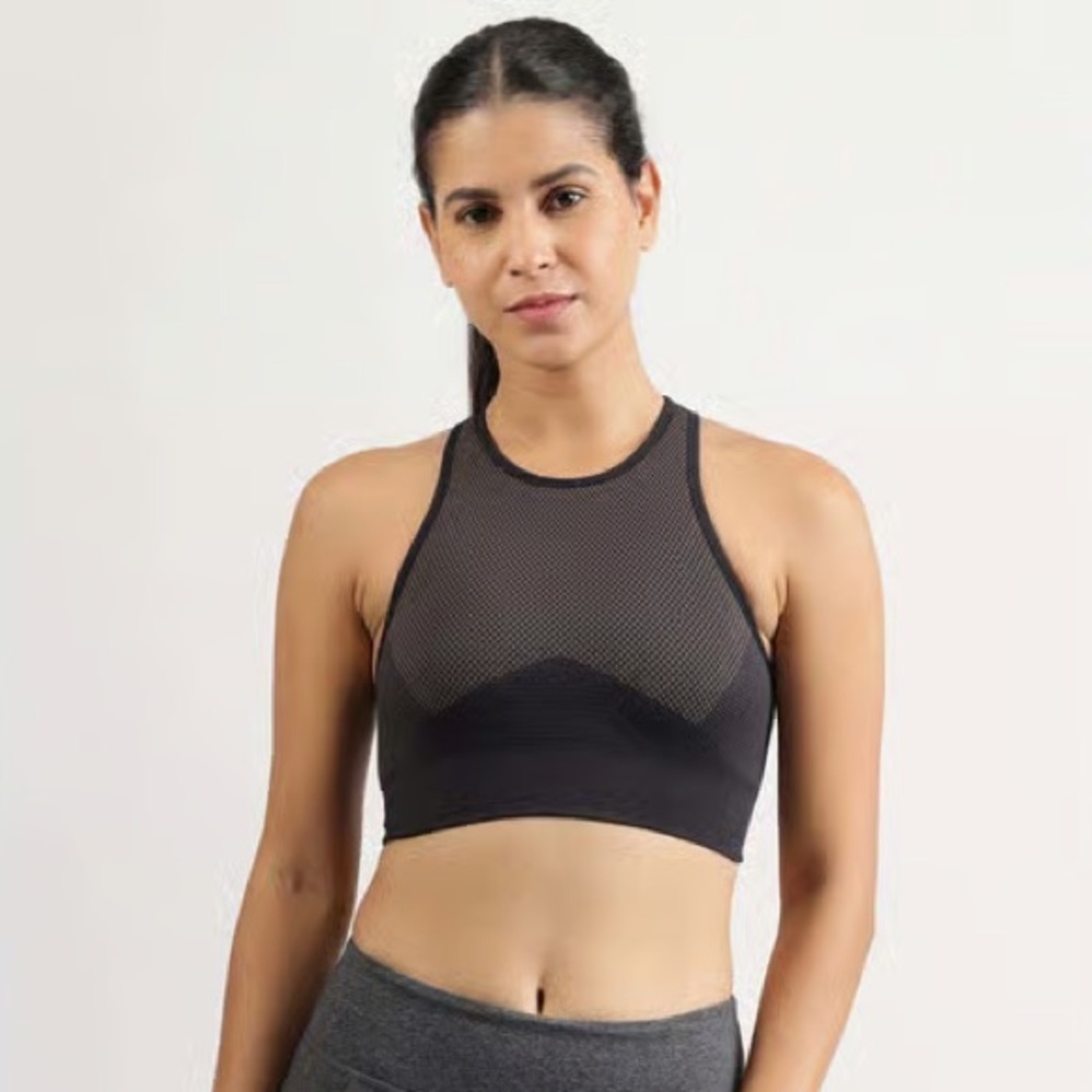 Reebok High Neck Seamless Sports Bra